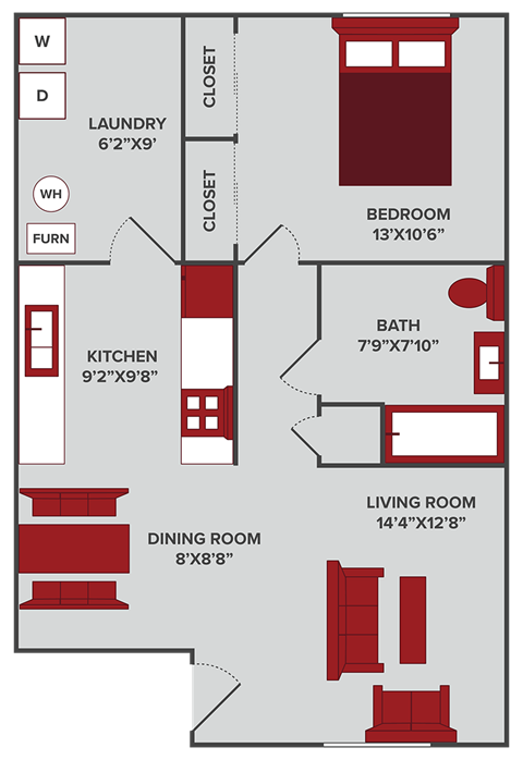 1 bedroom 1 bathroom floor plan